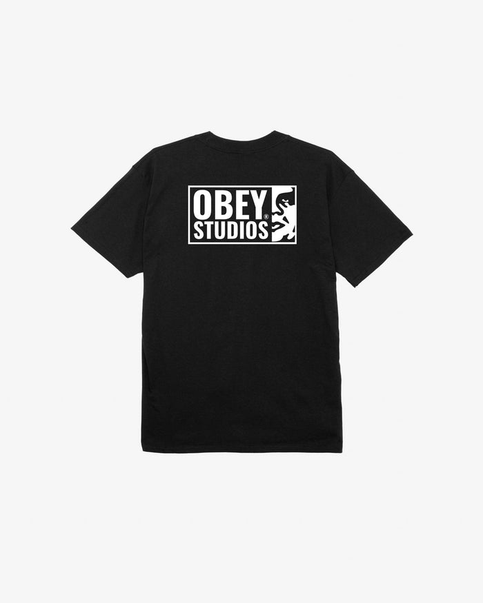 obey studios icon classic t shirt black