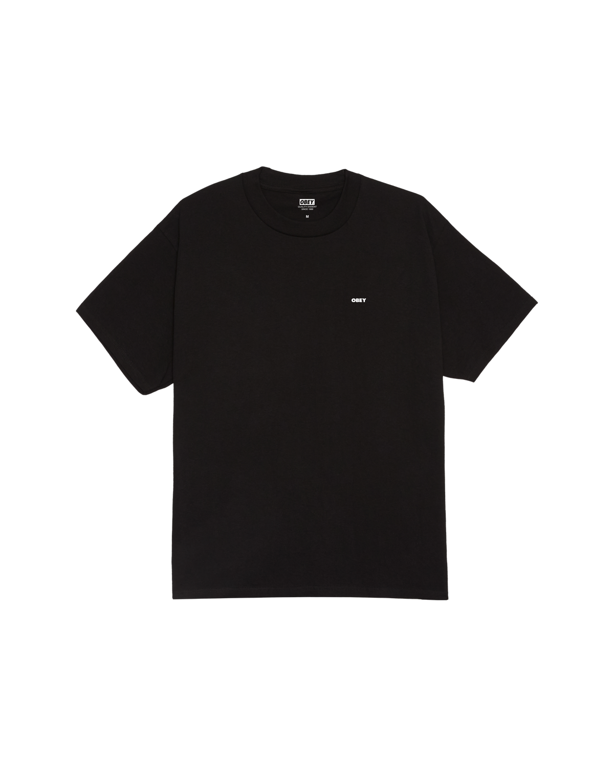 obey icon stencil flame classic t shirt black