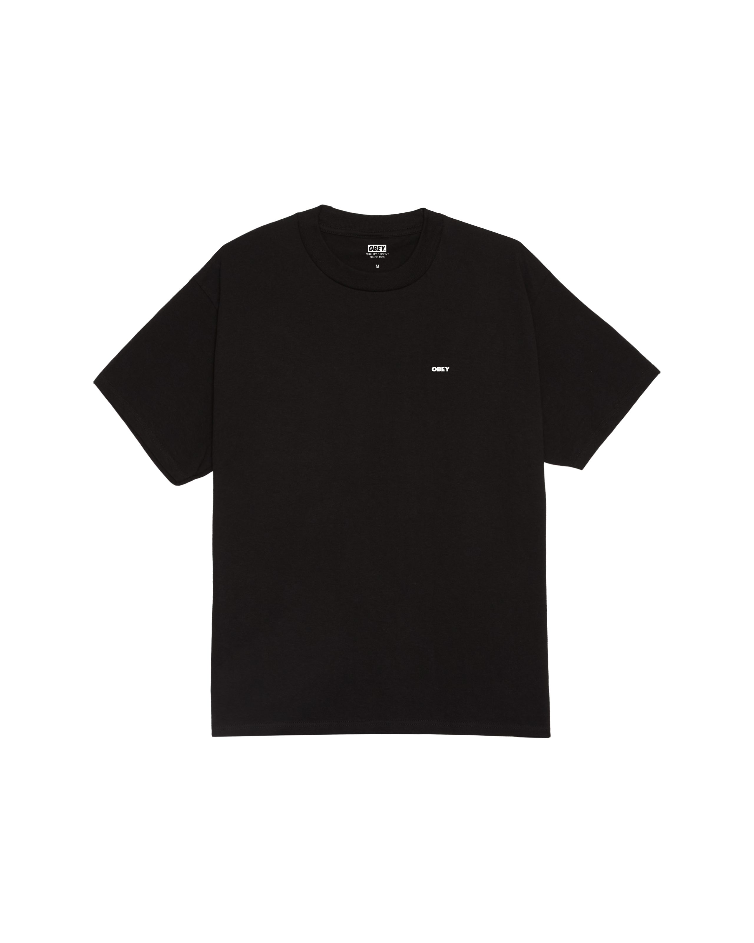 obey icon stencil flame classic t shirt black