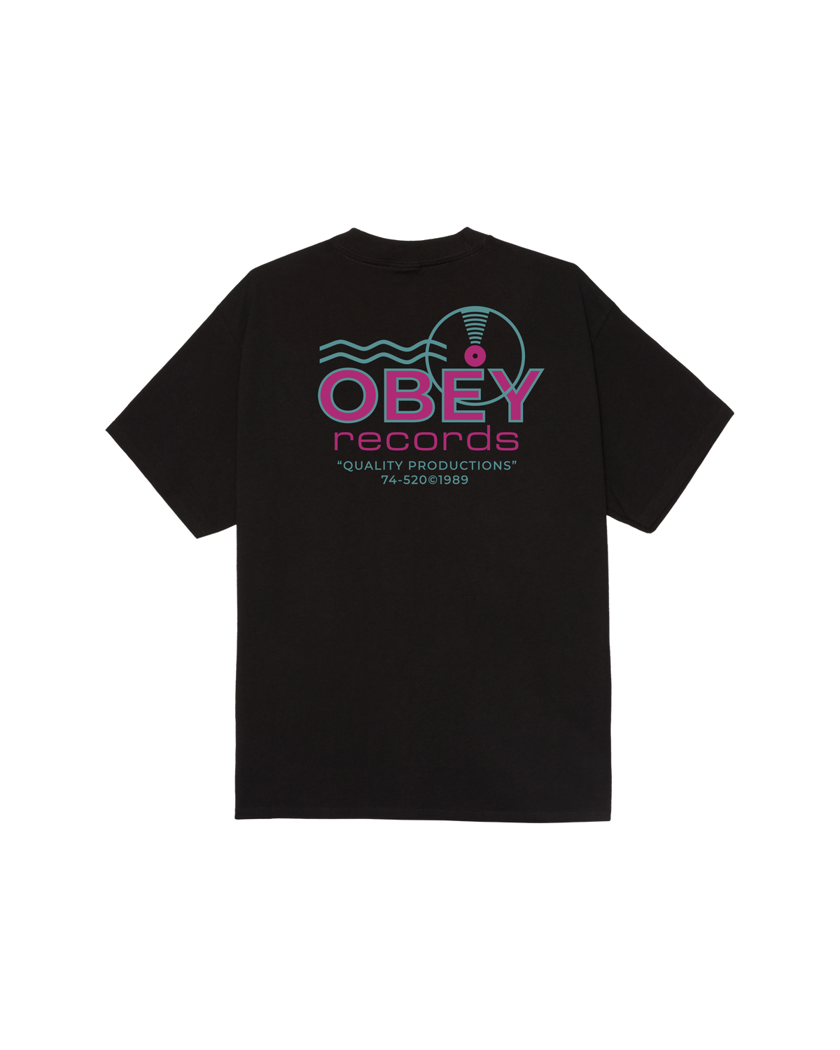 obey records sound waves classic t shirt black