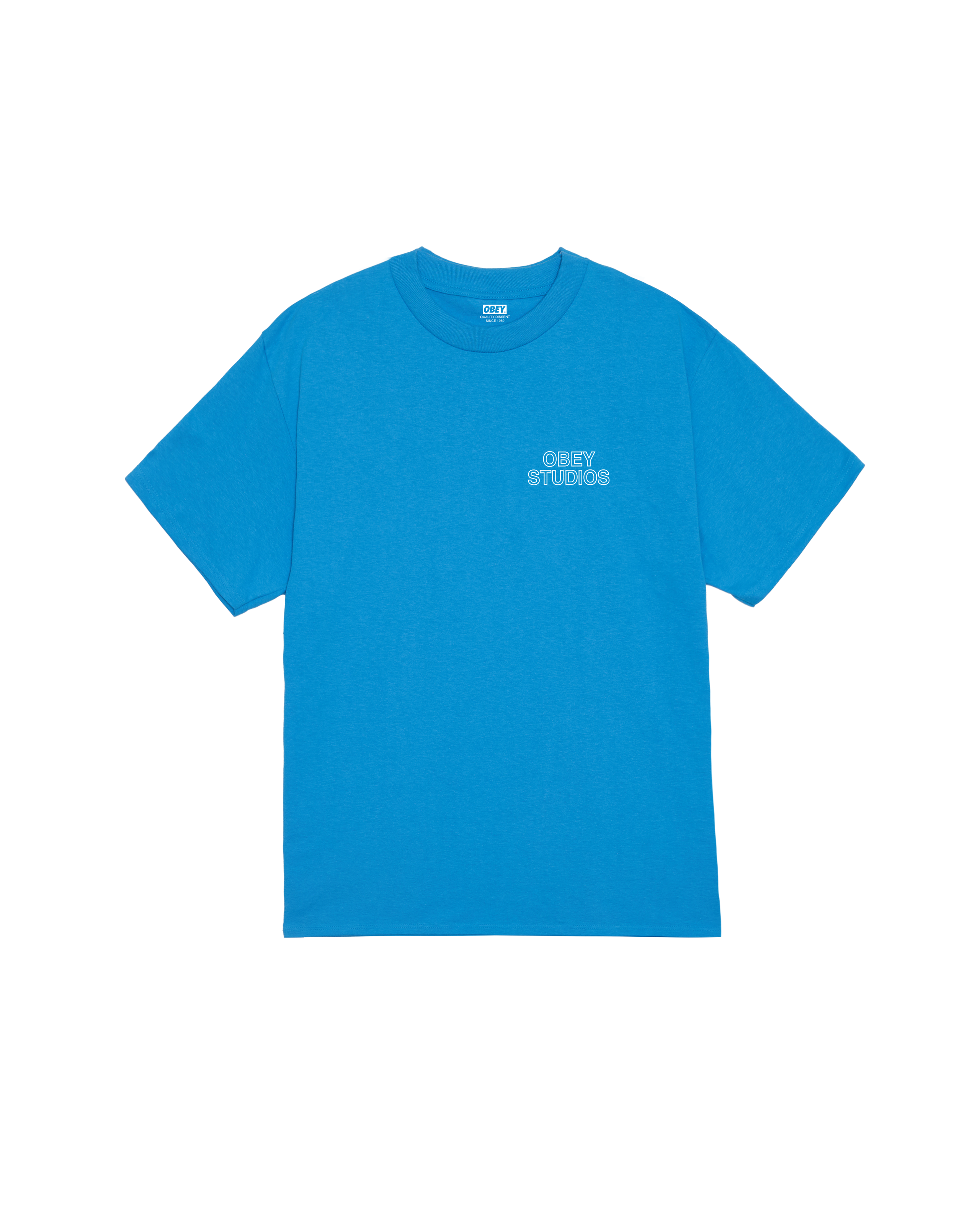 obey studios palette classic t shirt azure blue