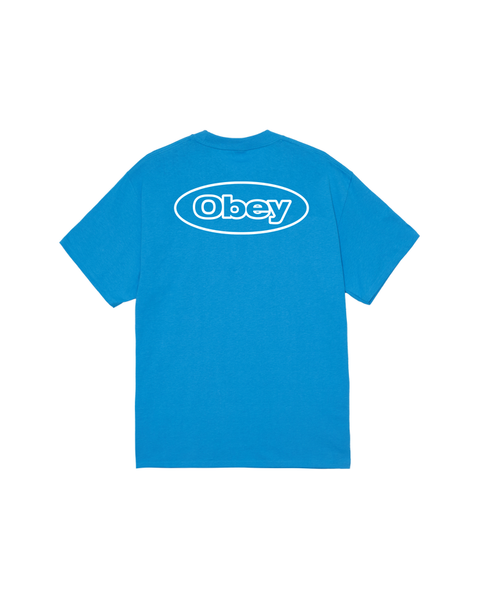 obey reaction classic t shirt azure blue