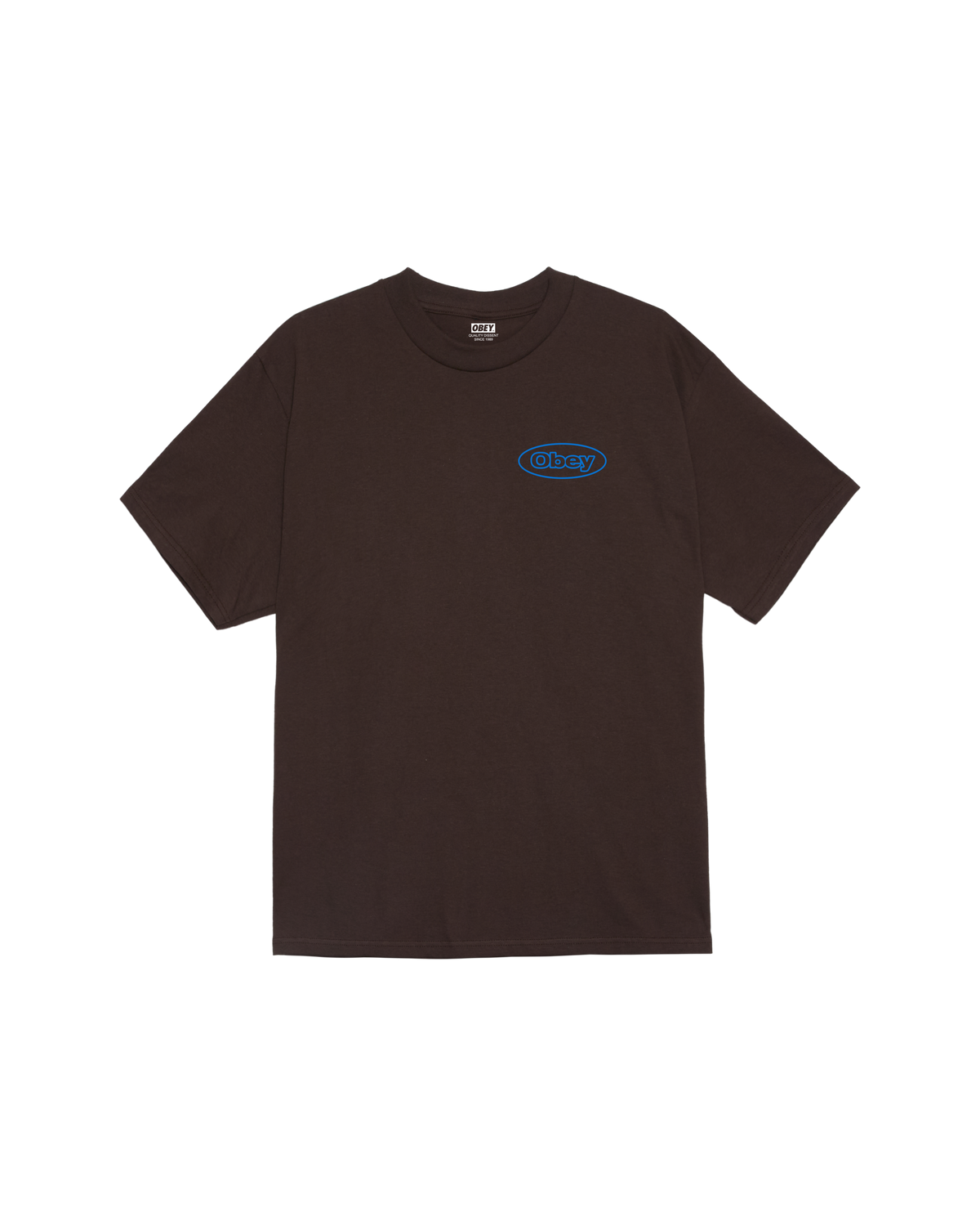 obey reaction classic t shirt java brown