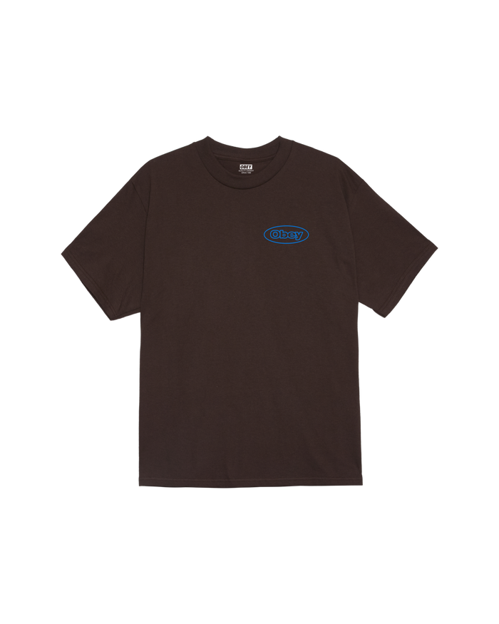 obey reaction classic t shirt java brown