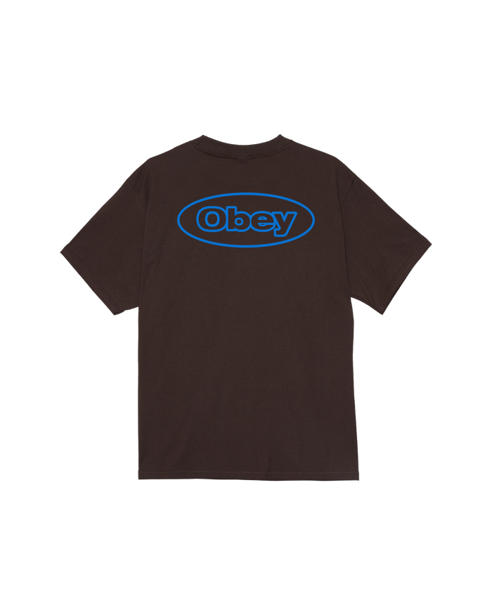 obey reaction classic t shirt java brown