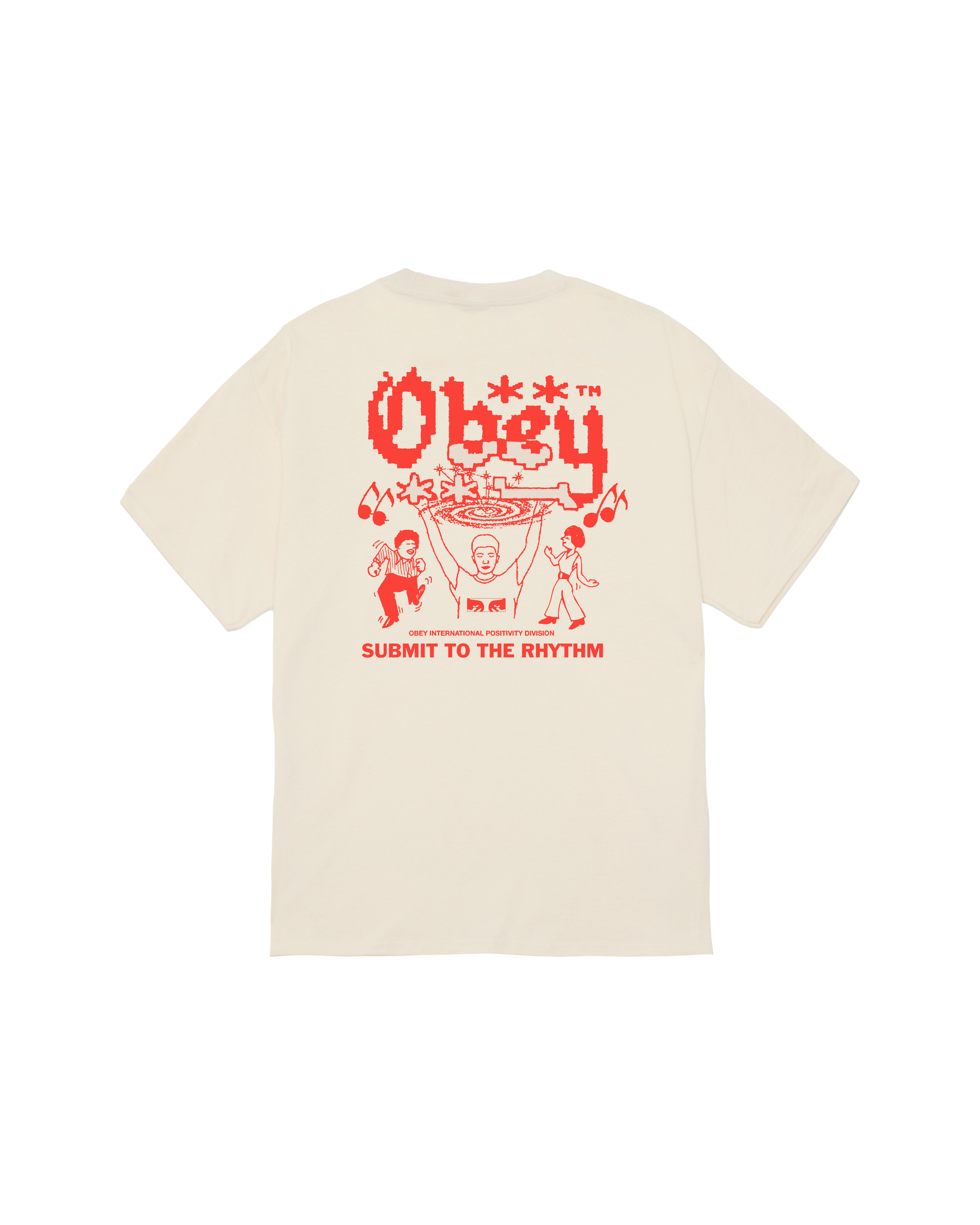 obey submit to the rhythm classic t shirt cream