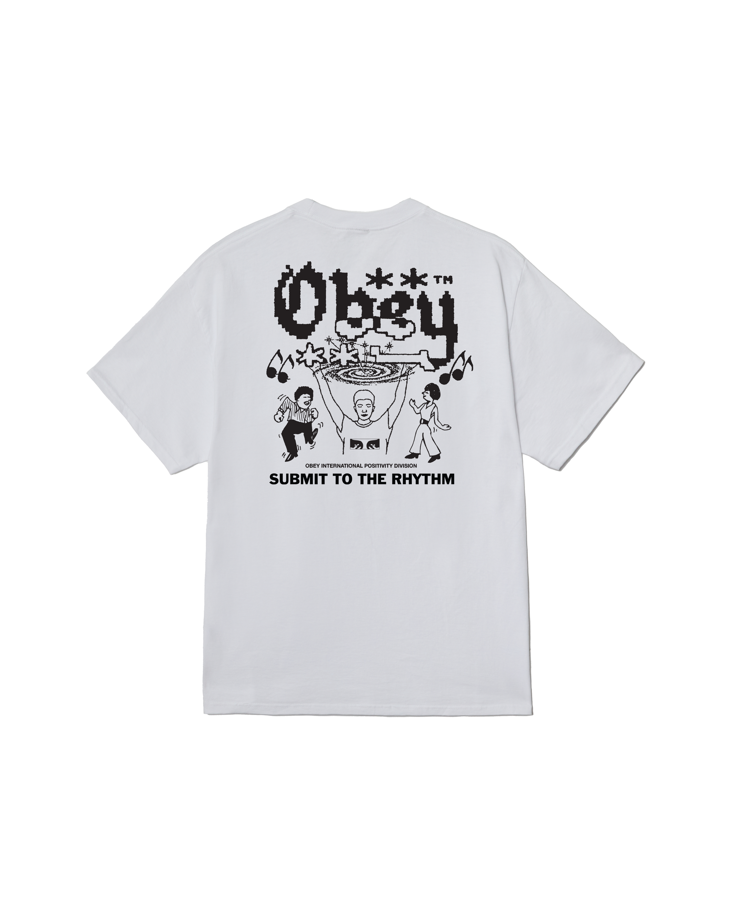 obey submit to the rhythm classic t shirt white