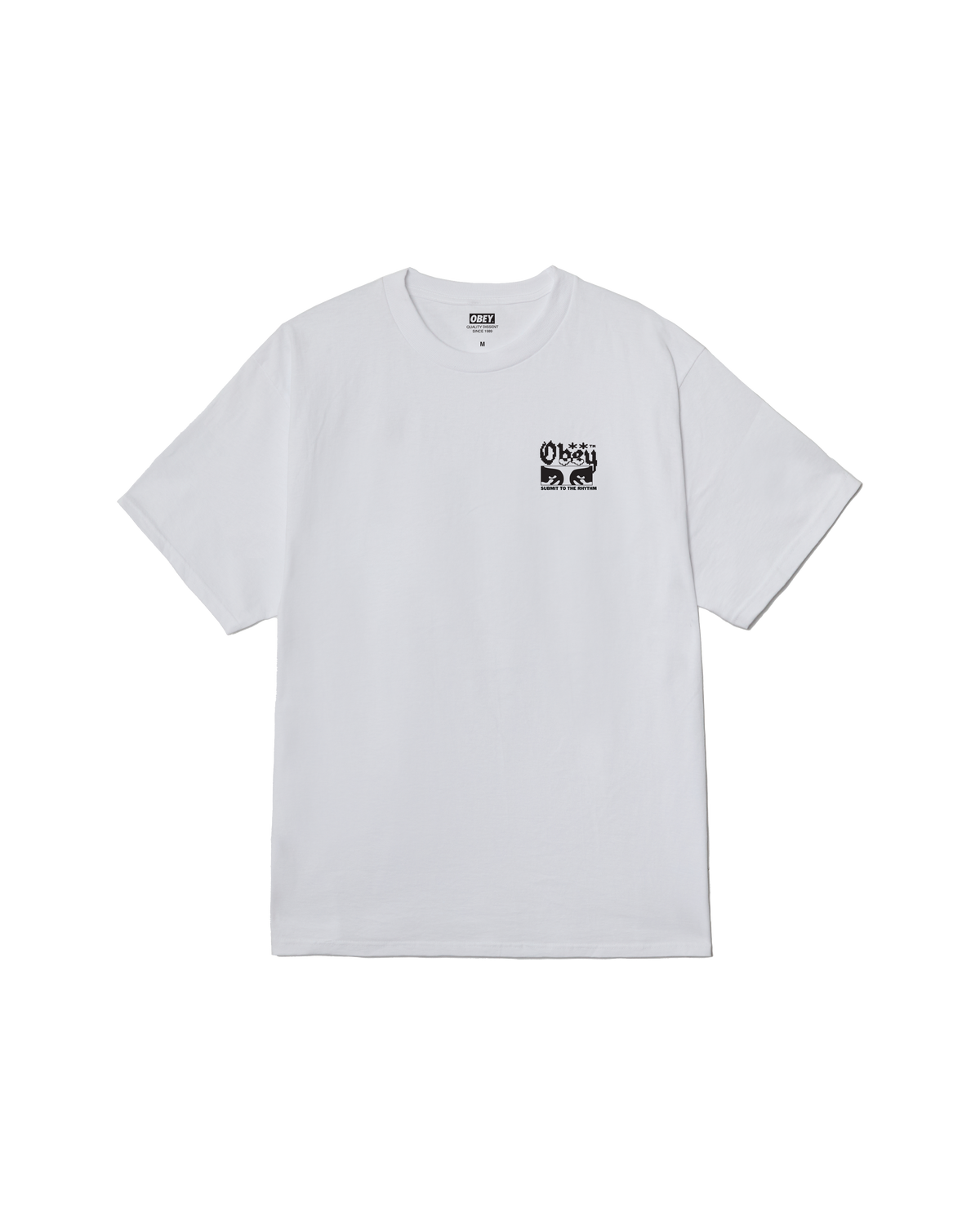 obey submit to the rhythm classic t shirt white