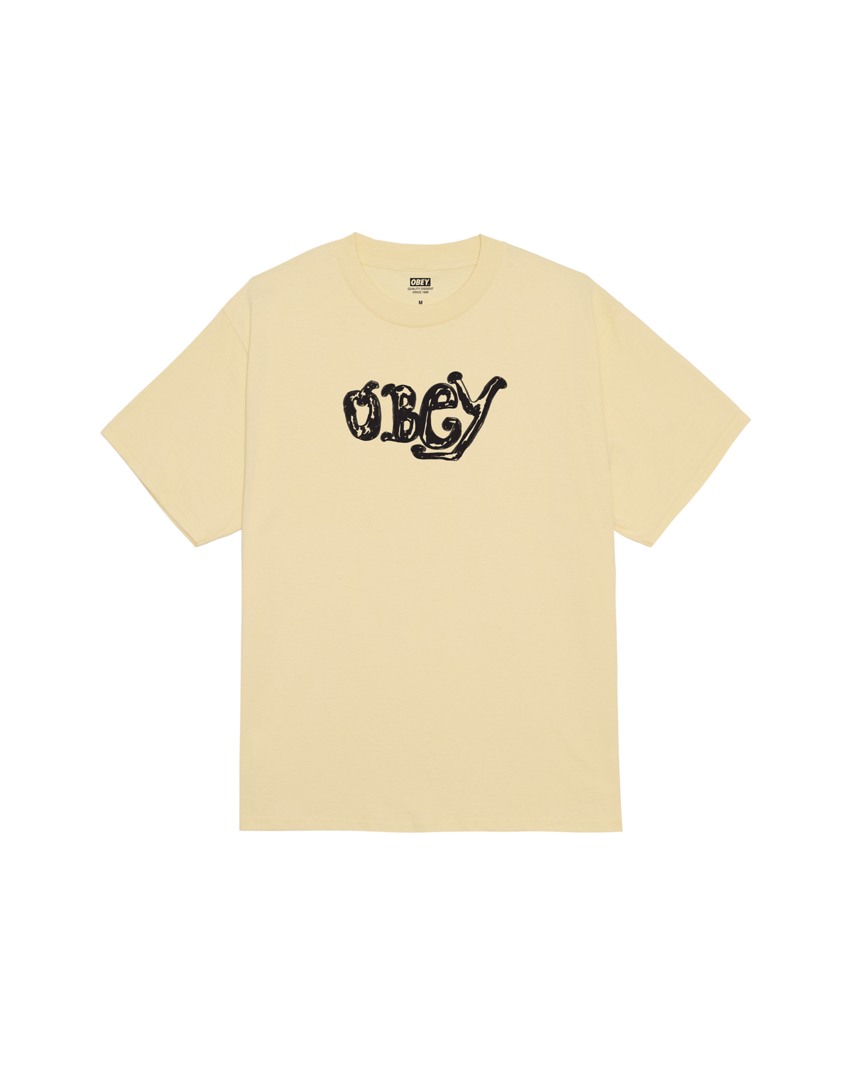 obey marker classic t shirt pale yellow