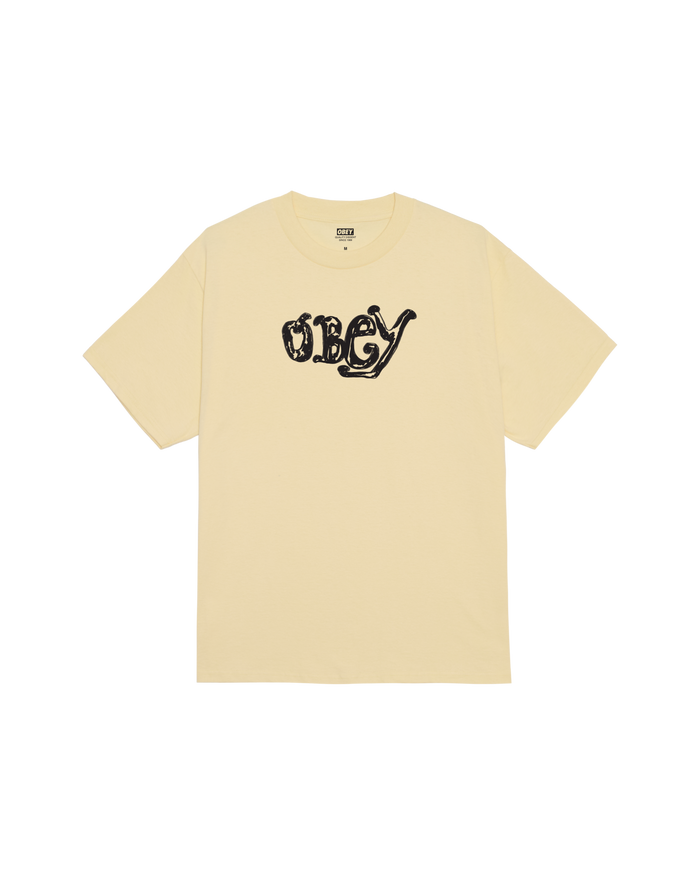 obey marker classic t shirt pale yellow