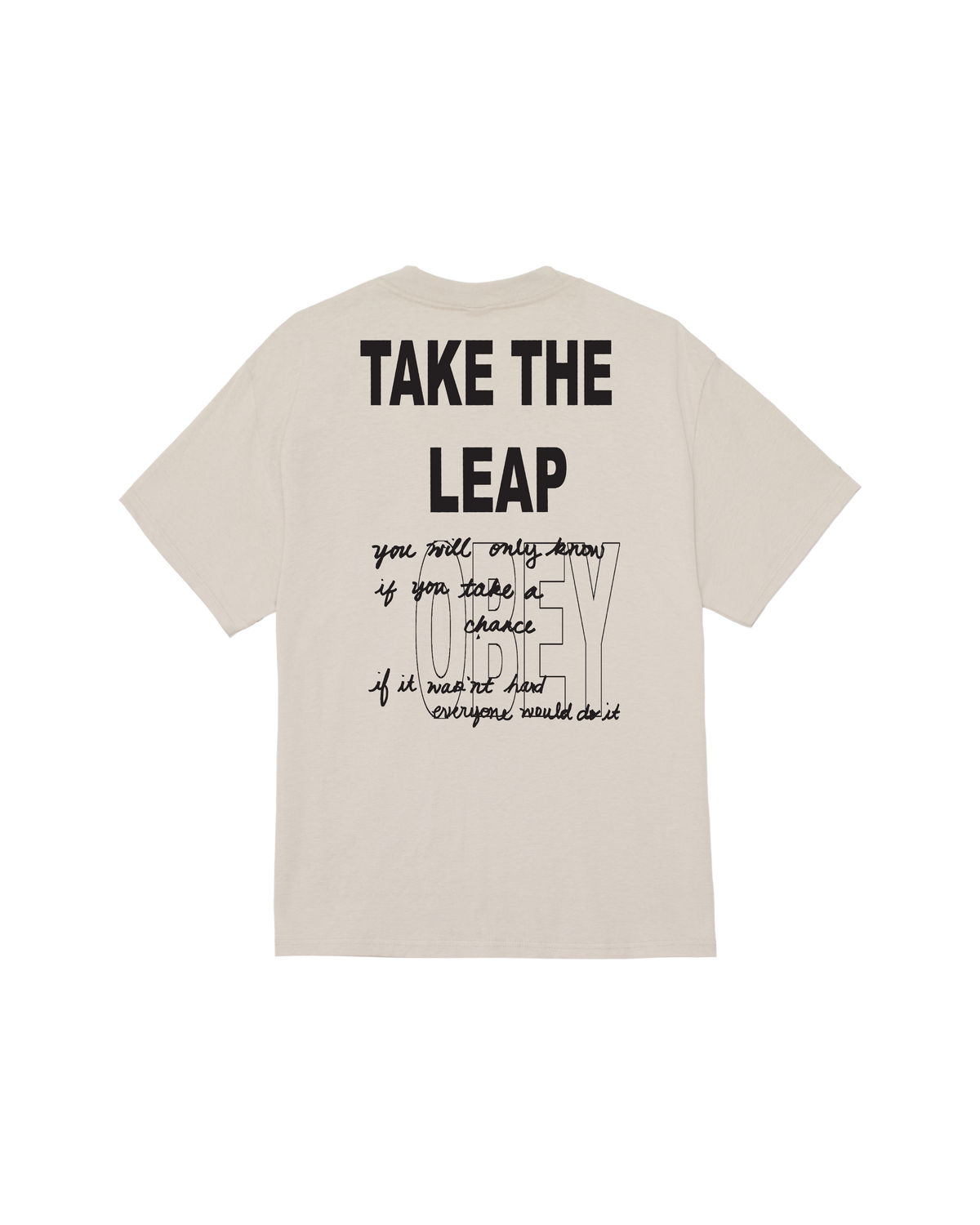 obey take the leap classic t shirt silver grey