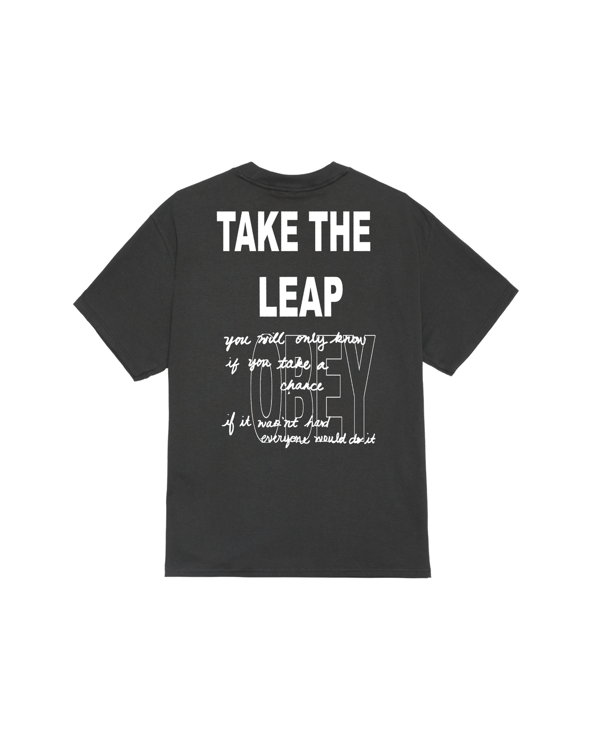 obey take the leap classic t shirt vintage black