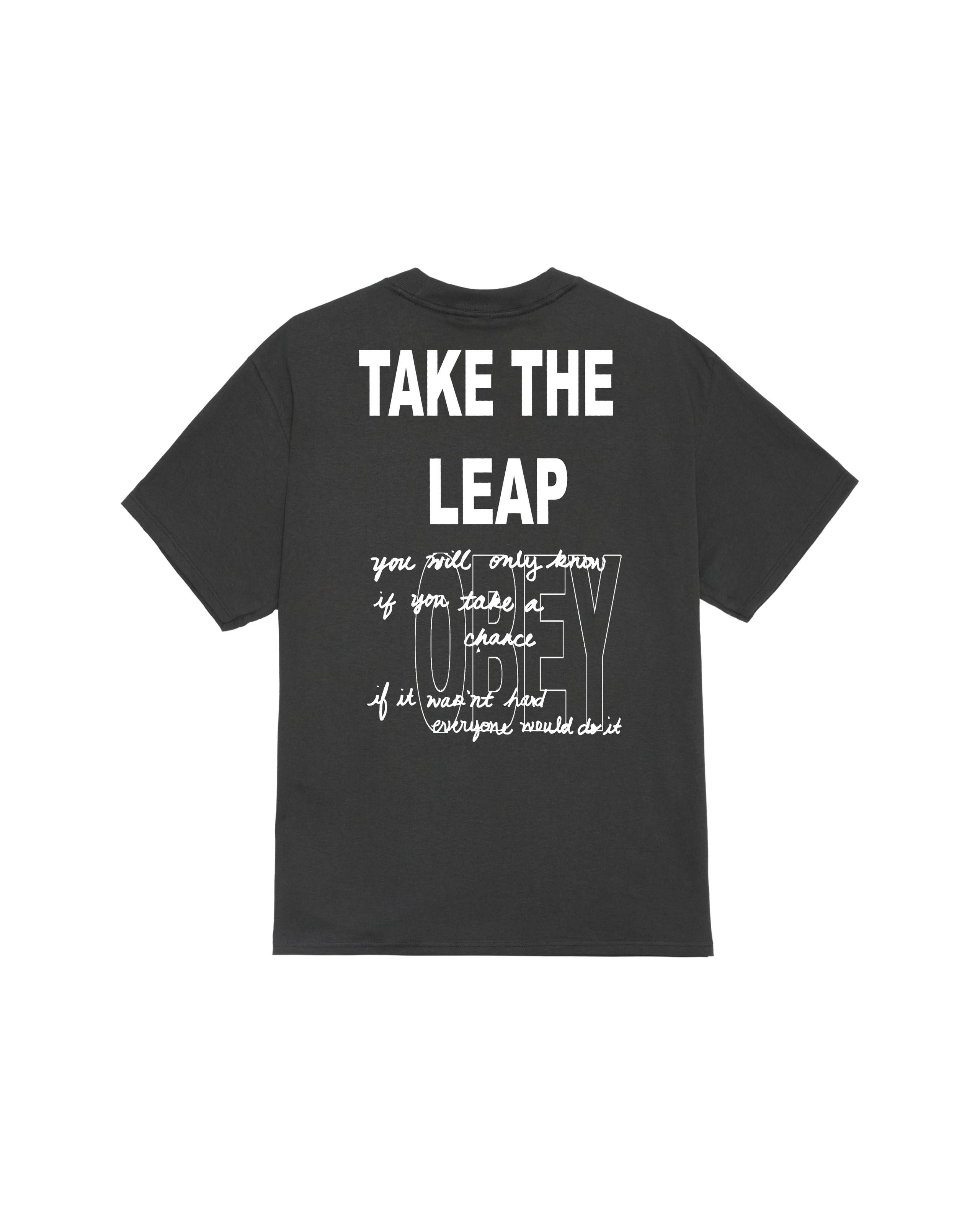 obey take the leap classic t shirt vintage black