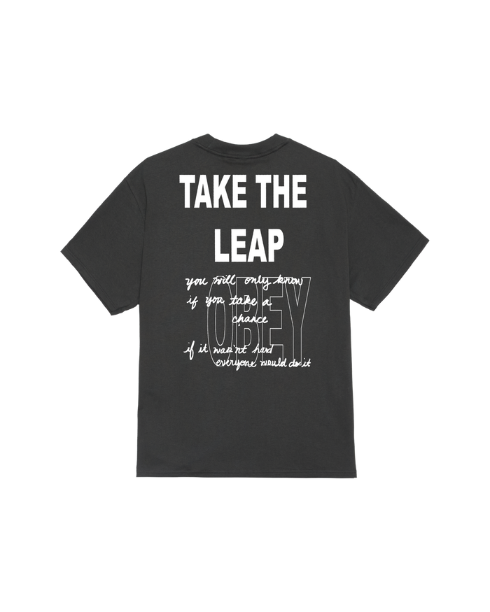 obey take the leap classic t shirt vintage black