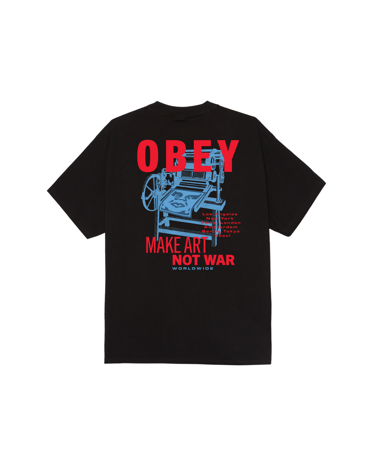 obey printing press make art classic t shirt black