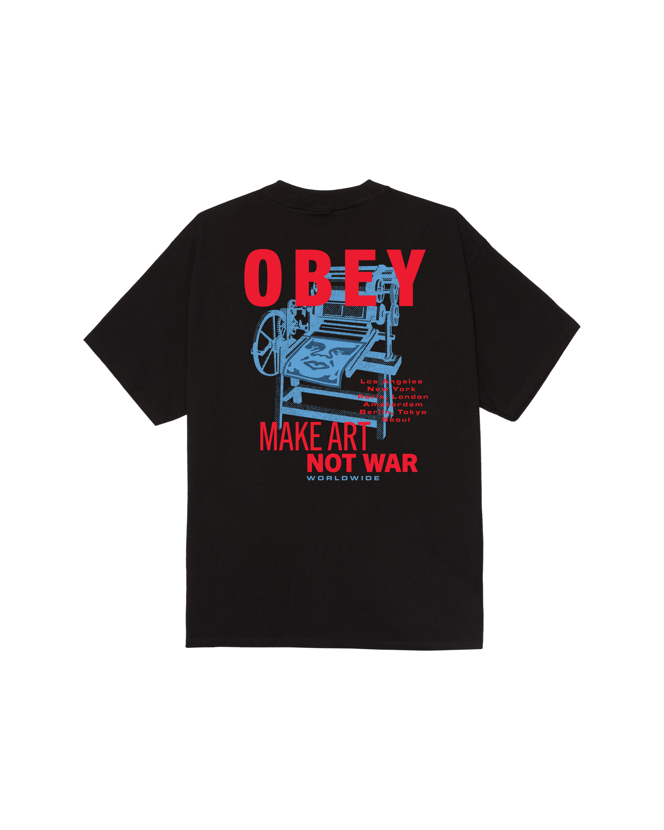 obey printing press make art classic t shirt black