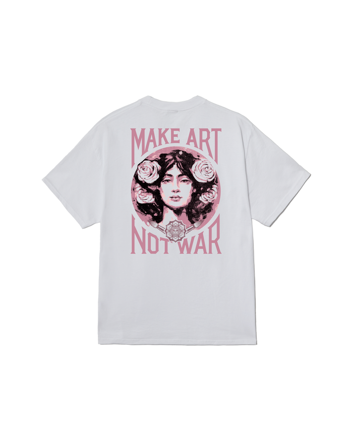 obey make art not war classic t shirt white