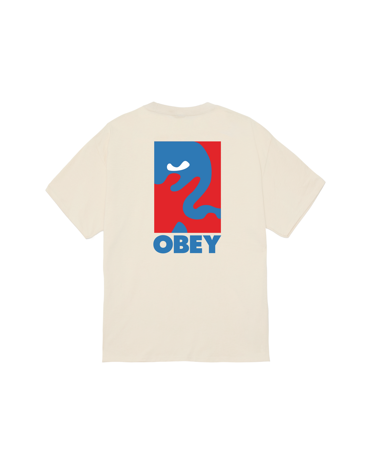 obey cropped icon classic t shirt cream