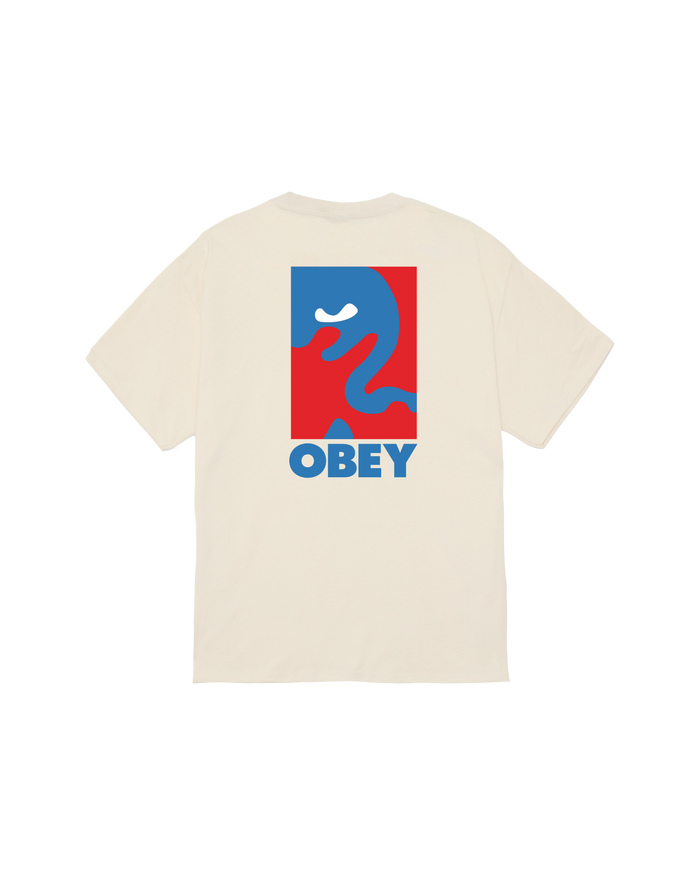 obey cropped icon classic t shirt cream