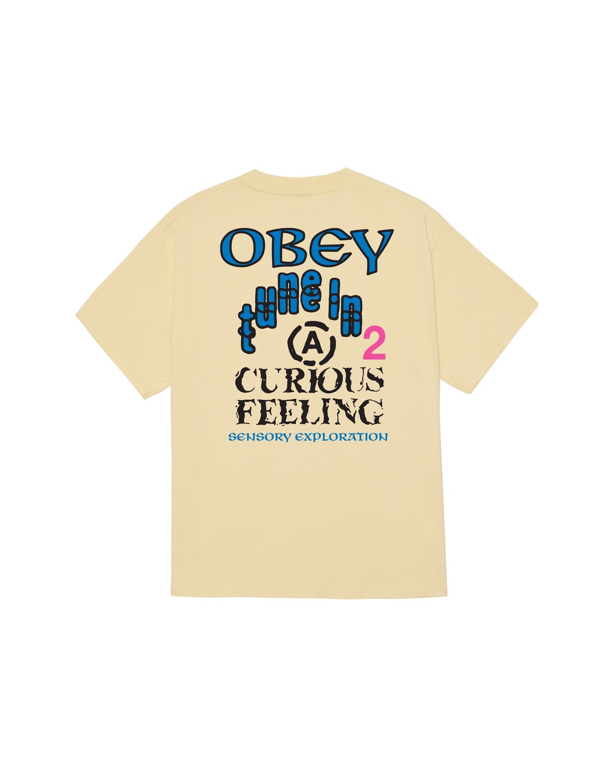 obey sensory exploration classic t shirt pale yellow