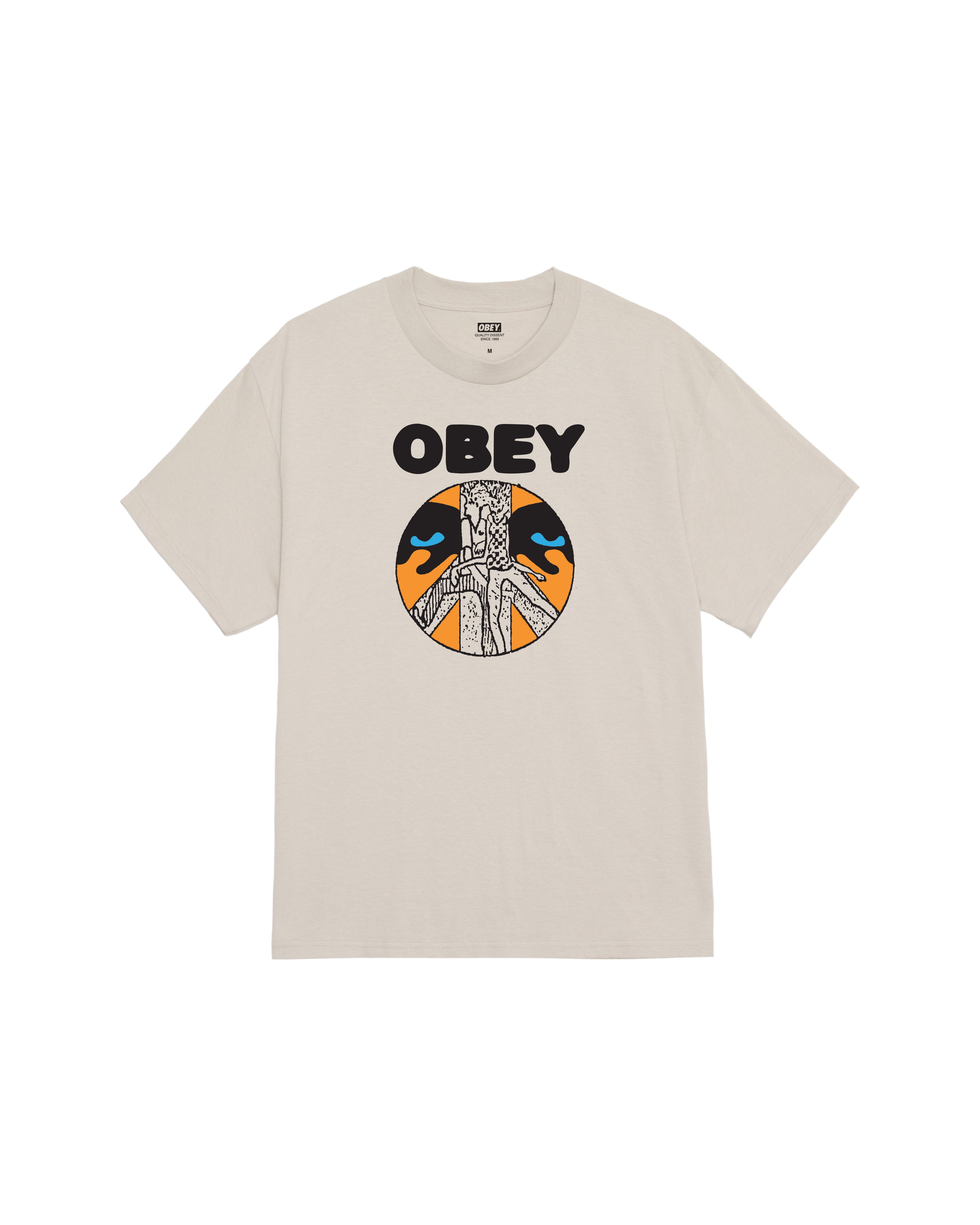 obey psychic youth systems classic t shirt silver grey