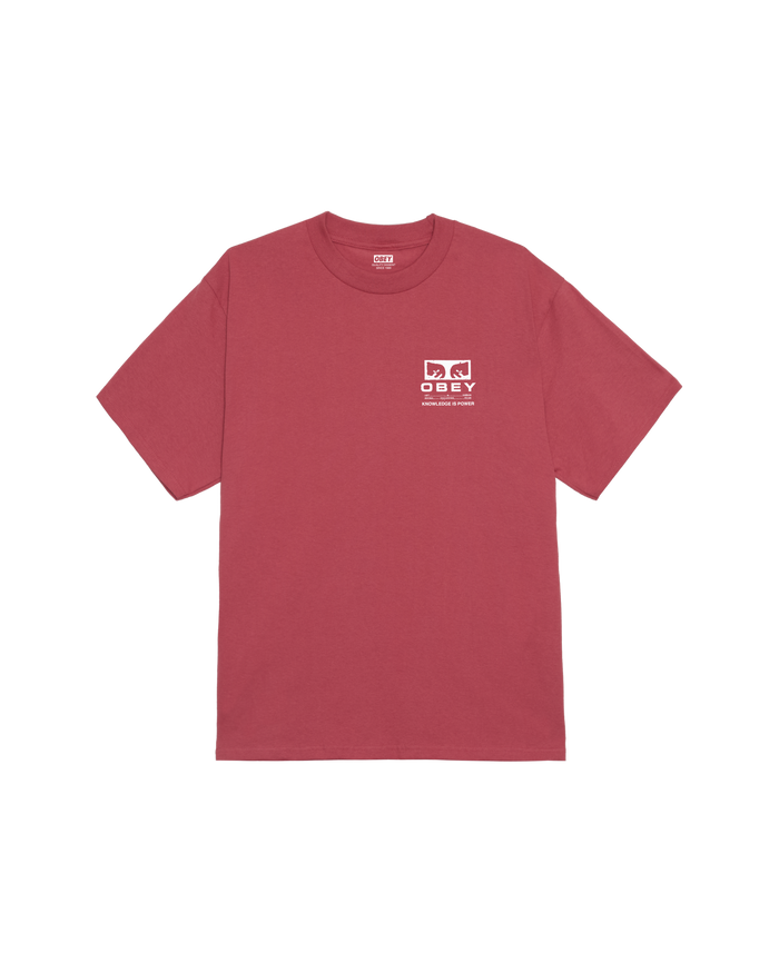 obey permission classic t shirt mineral red