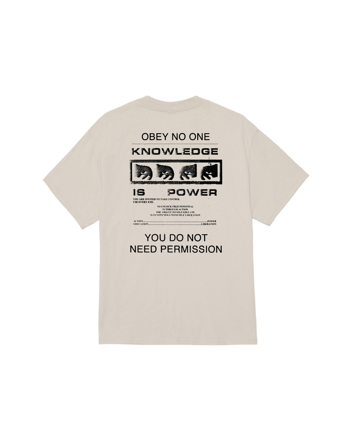 obey permission classic t shirt silver grey