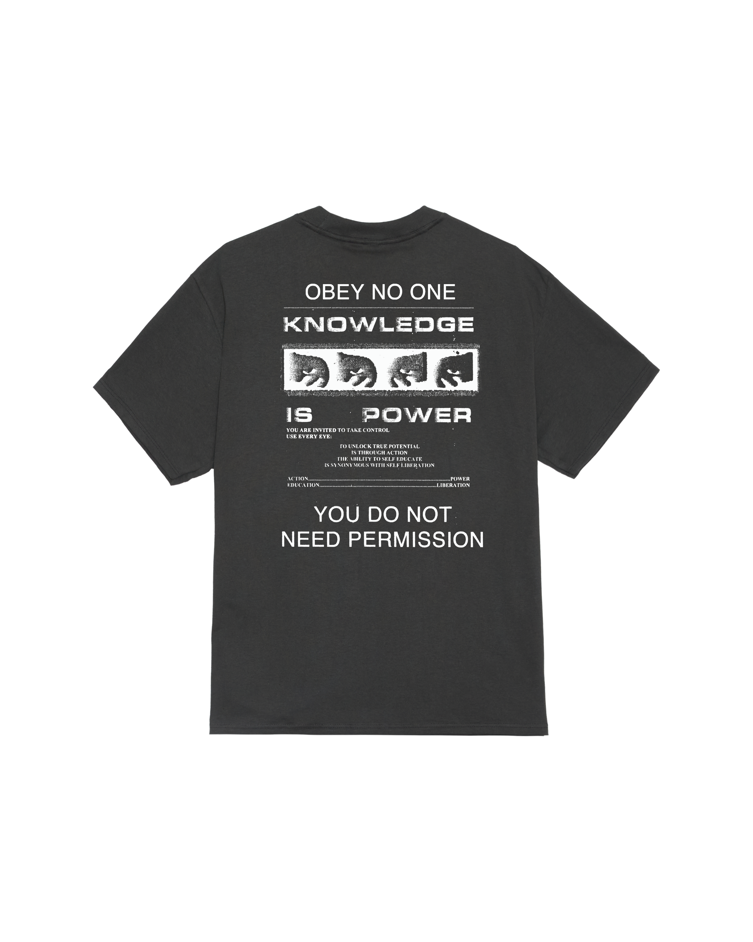 obey permission classic t shirt vintage black