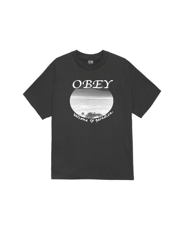 obey welcome to paradise classic t shirt vintage black