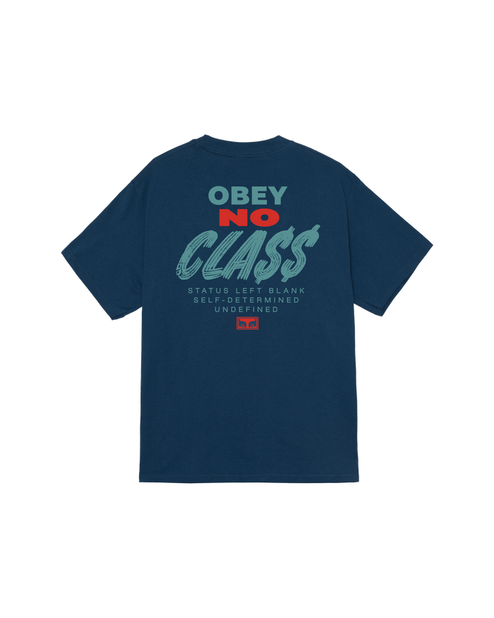 obey class dropout classic t shirt harbor blue