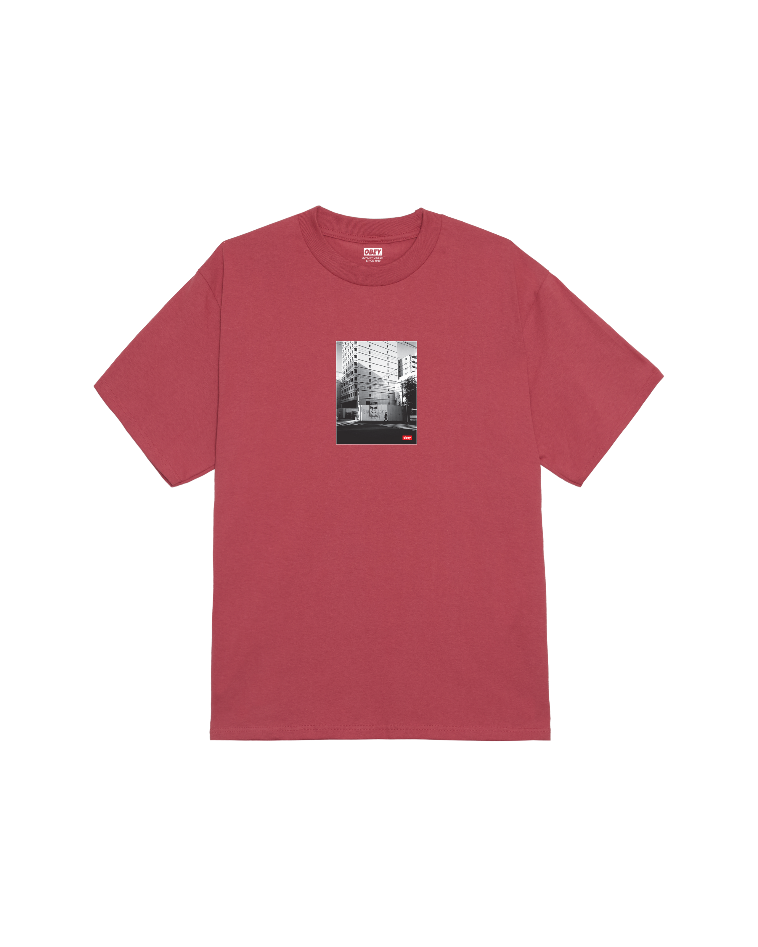 obey osaka photo classic t shirt mineral red