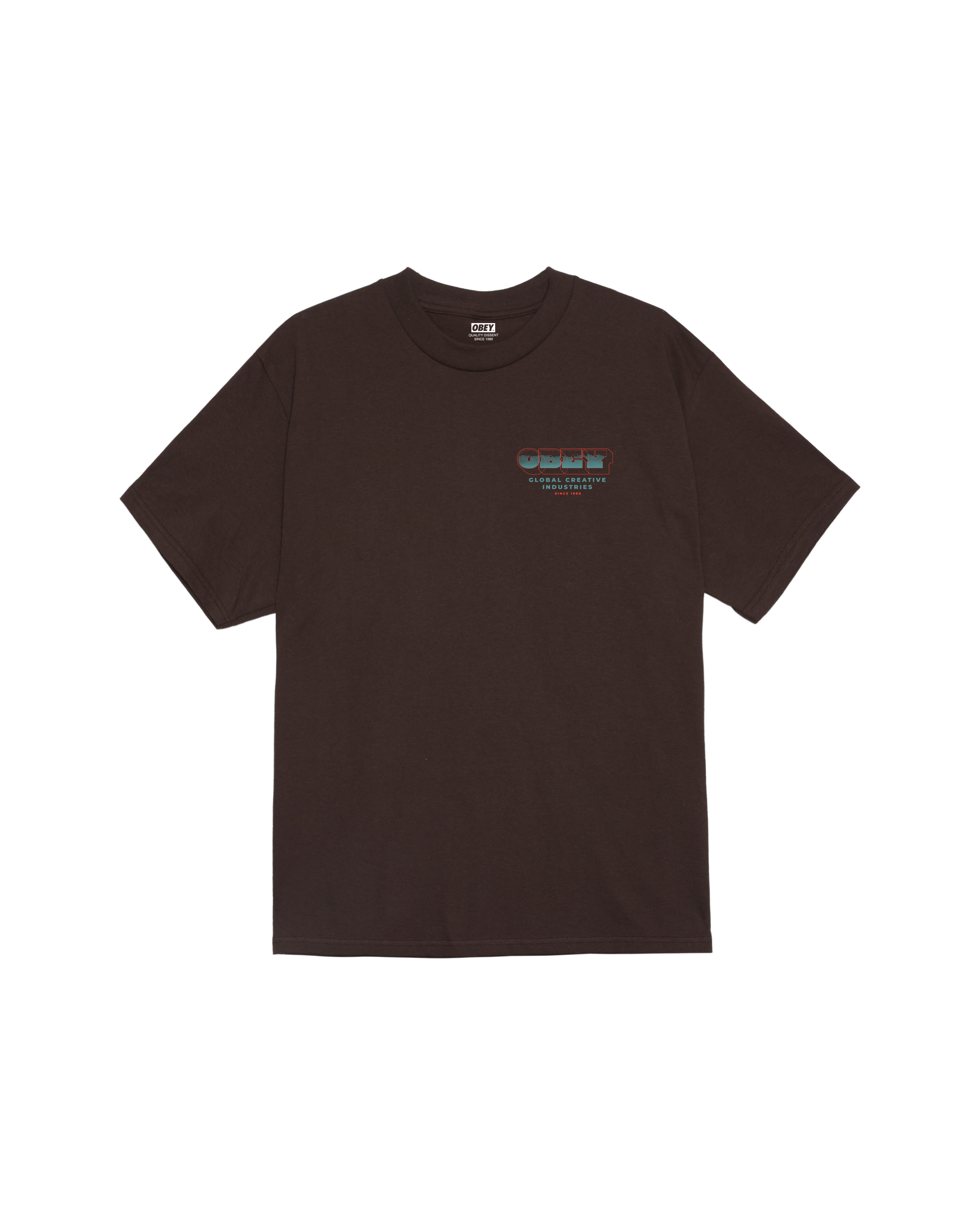 obey measure twice classic t shirt java brown