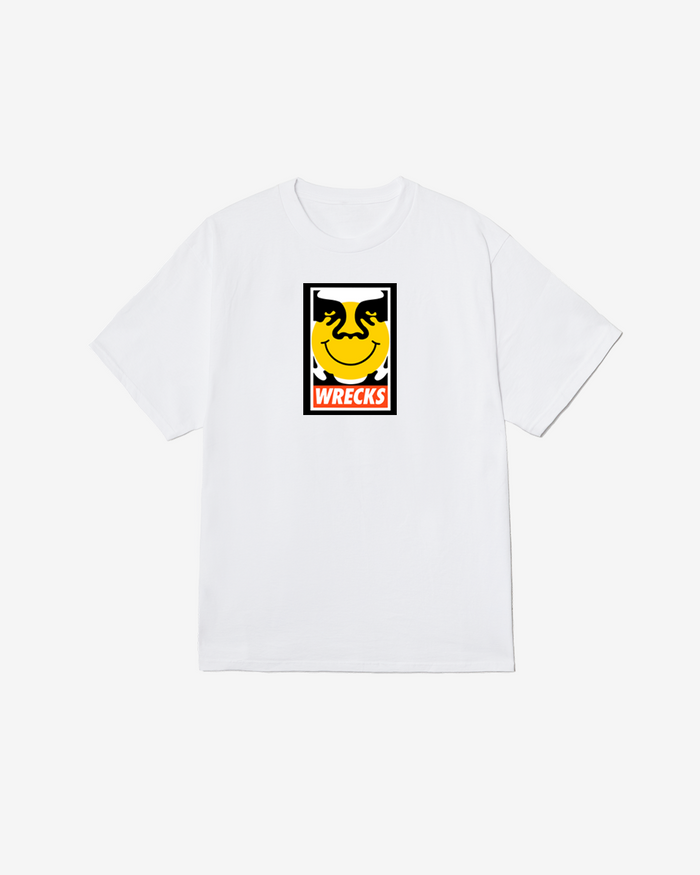 obey x wrecks classic t shirt white