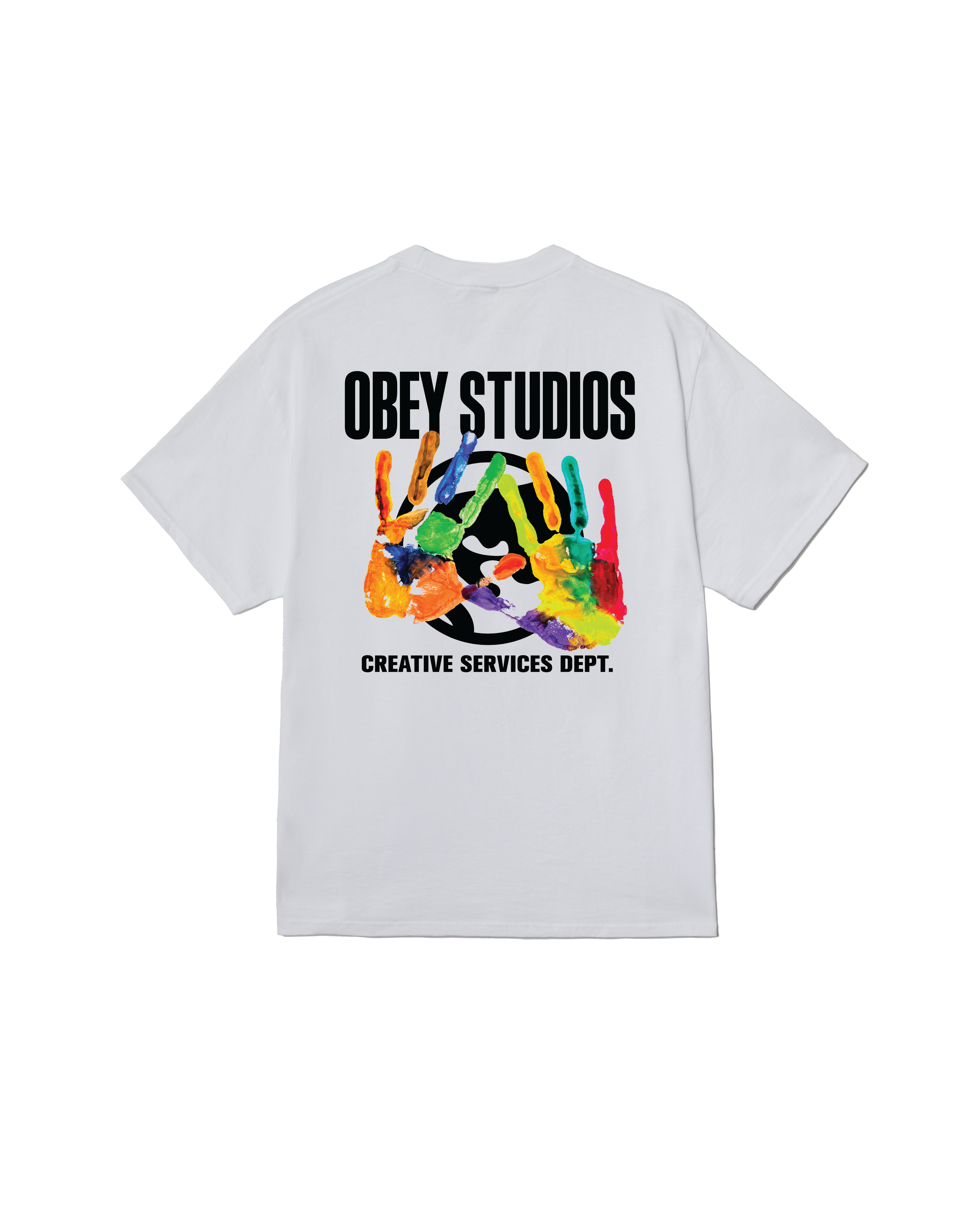 obey creative services dept classic t-shirt white (zoomed)