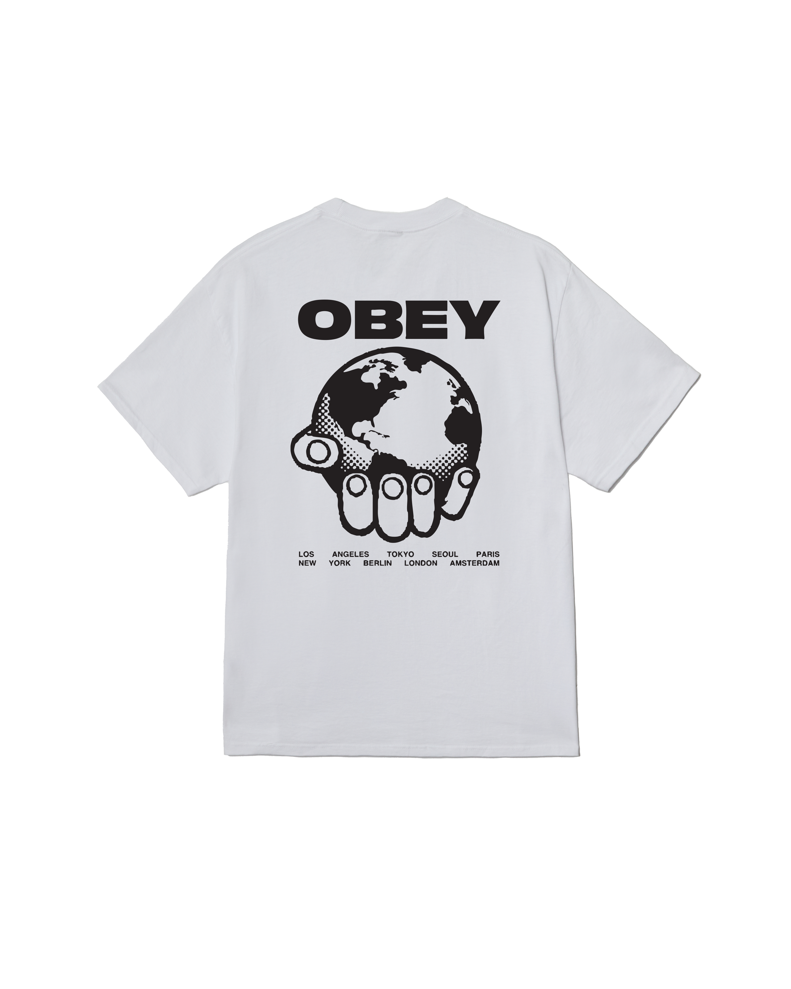obey helping hand classic t-shirt white (zoomed)