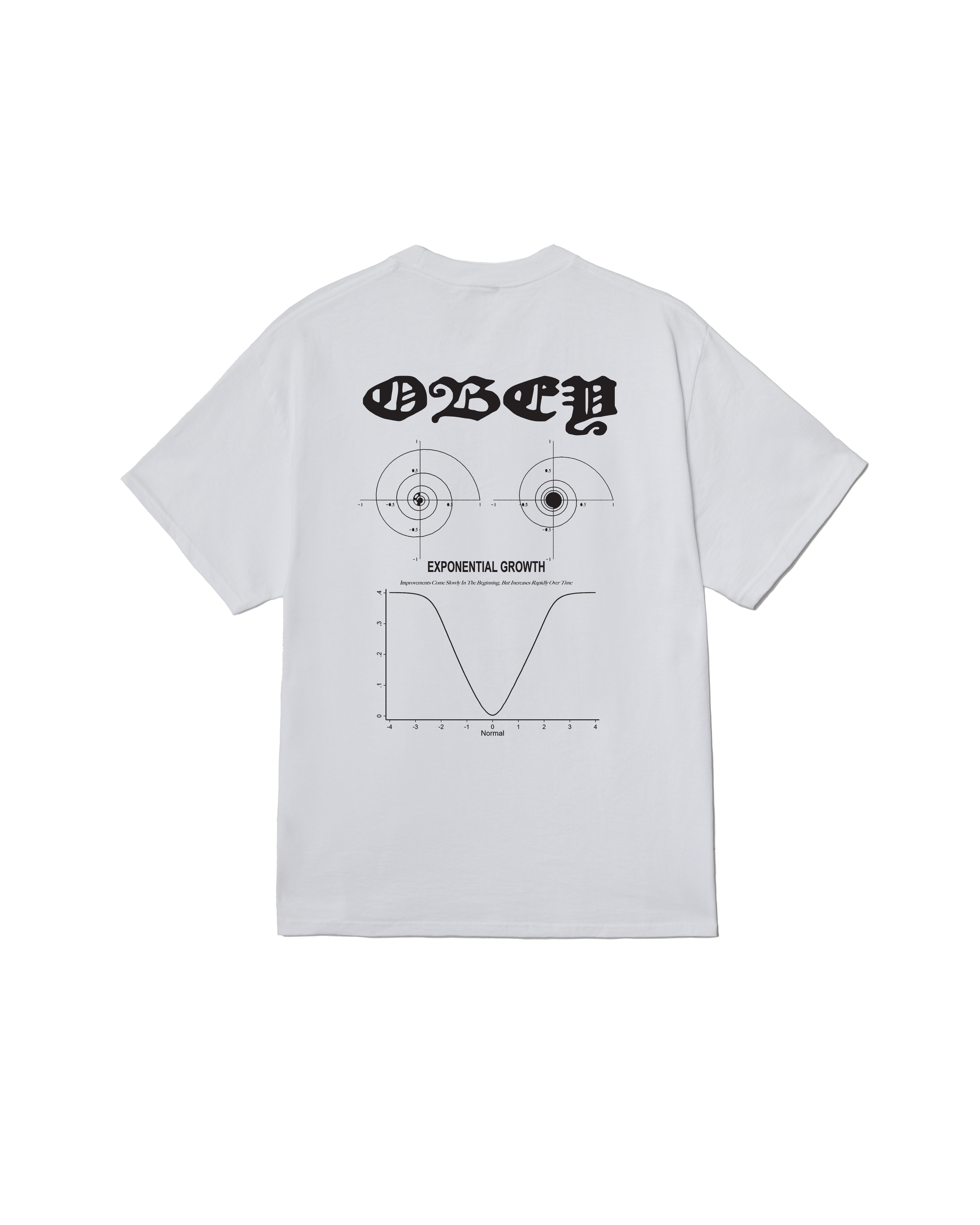 obey exponential growth classic t-shirt white (zoomed)