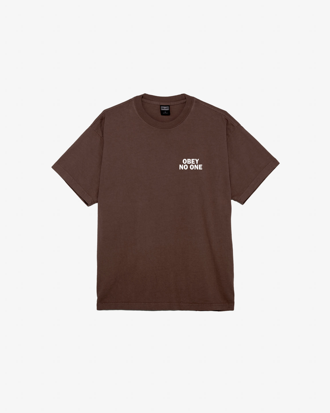 obey no one heavyweight t shirt java brown