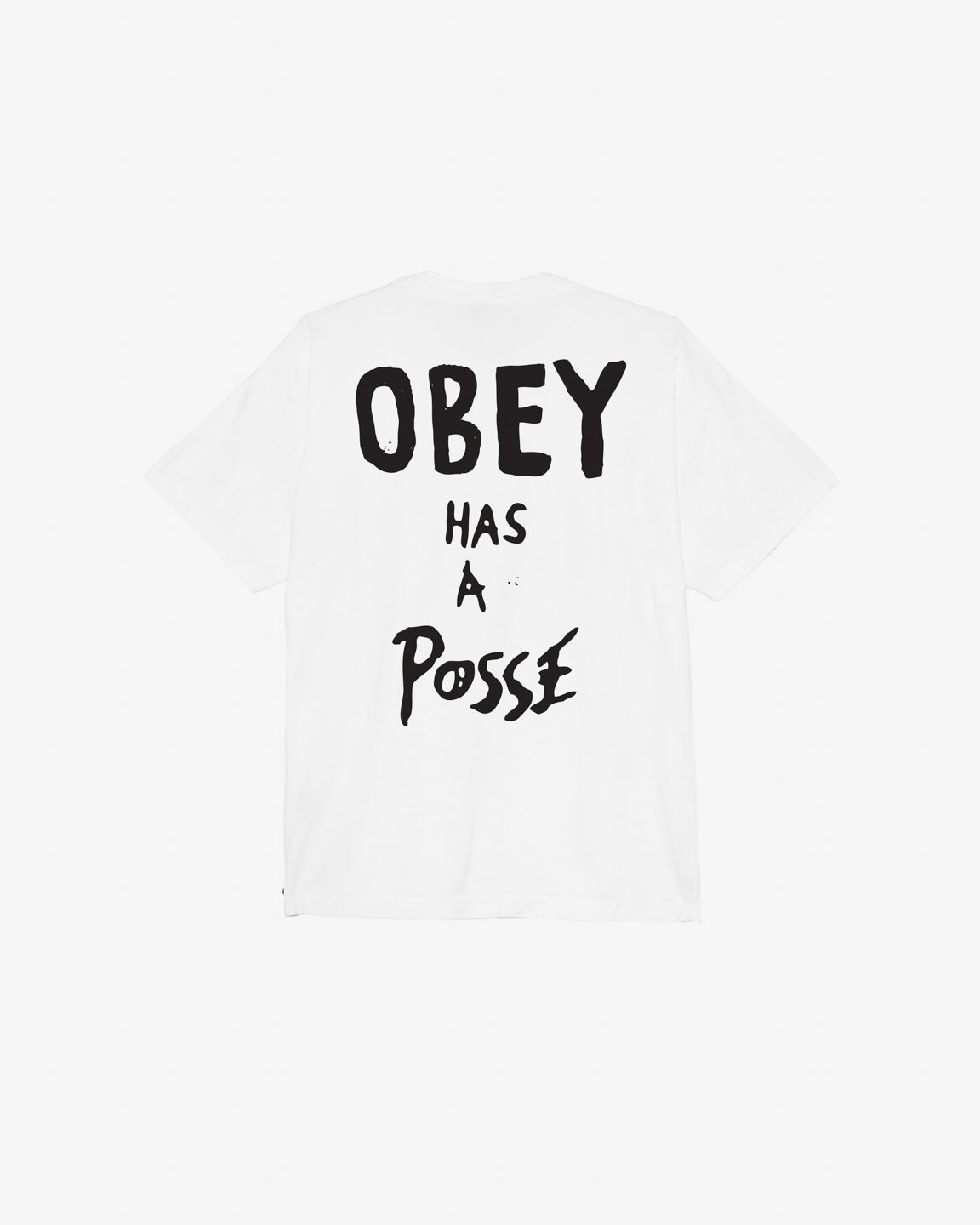 obey has a posse heavyweight t shirt white