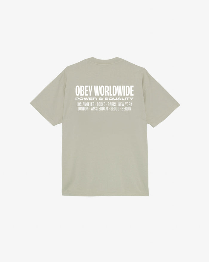 obey worldwide power equalit heavyweight t shirt silver grey