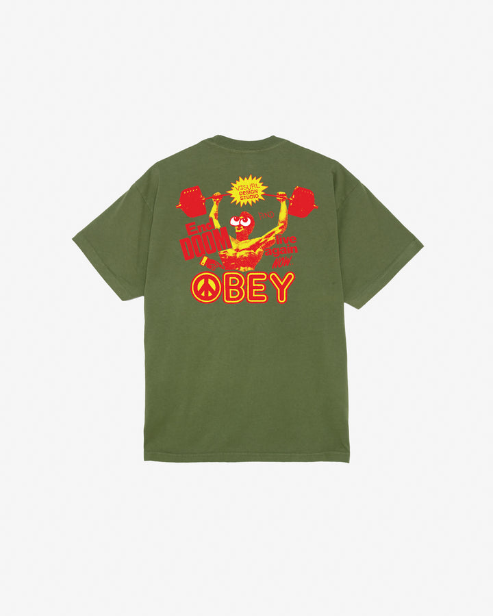 LIVE AGAIN NOW HEAVYWEIGHT T-SHIRT MOSS GREEN