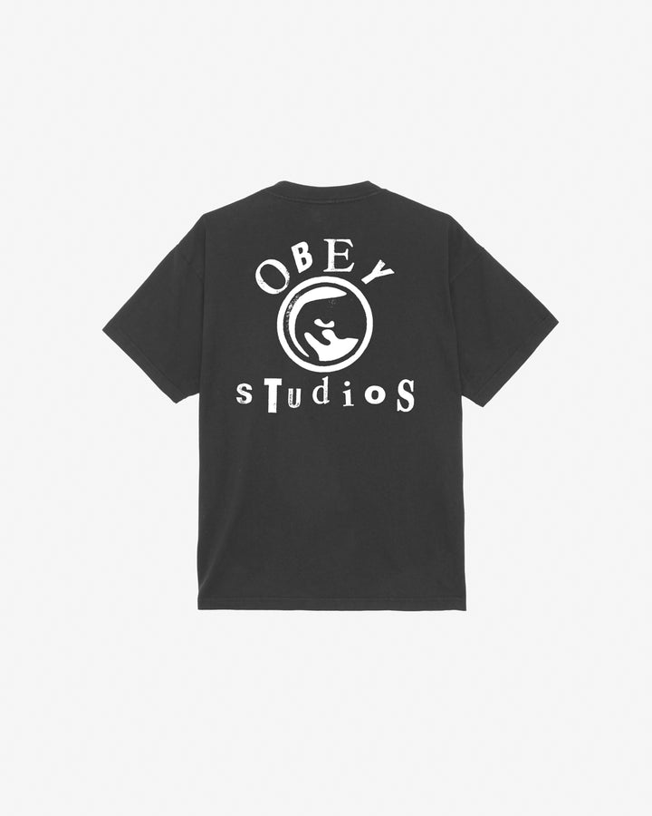 OBEY STUDIOS ICON HEAVYWEIGHT T-SHIRT VINTAGE BLACK