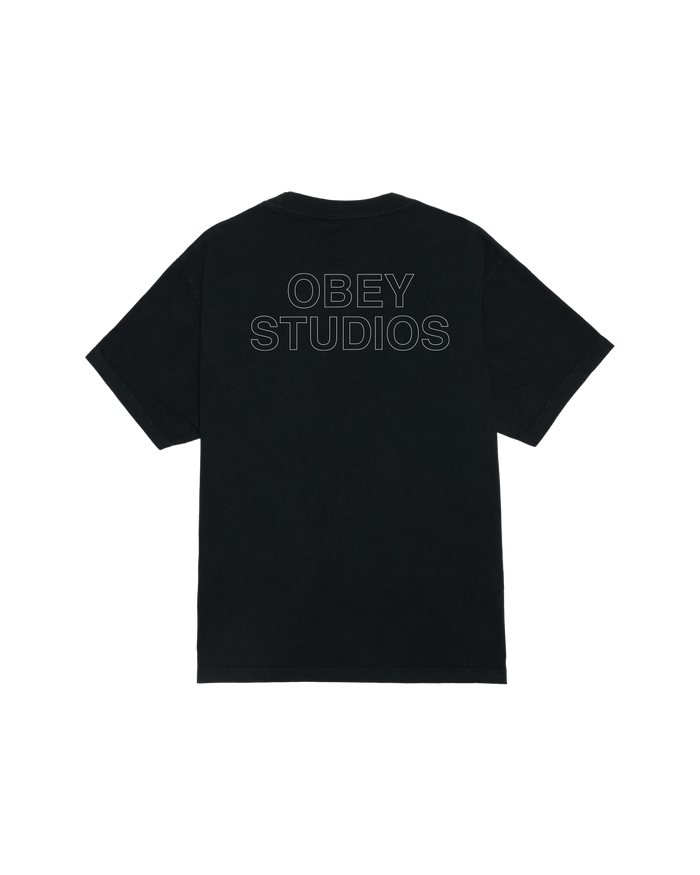 obey studios outline pigment t shirt pigment true vintage black