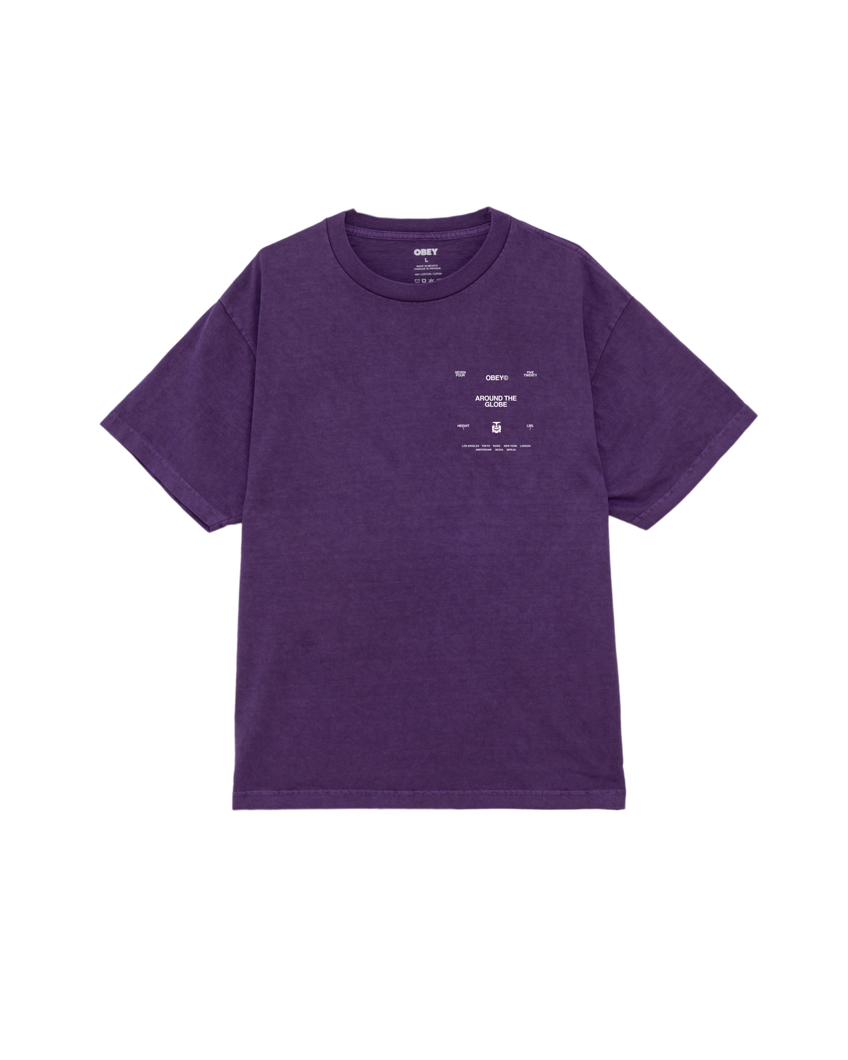 obey around the globe pigment t shirt pigment imperial purple