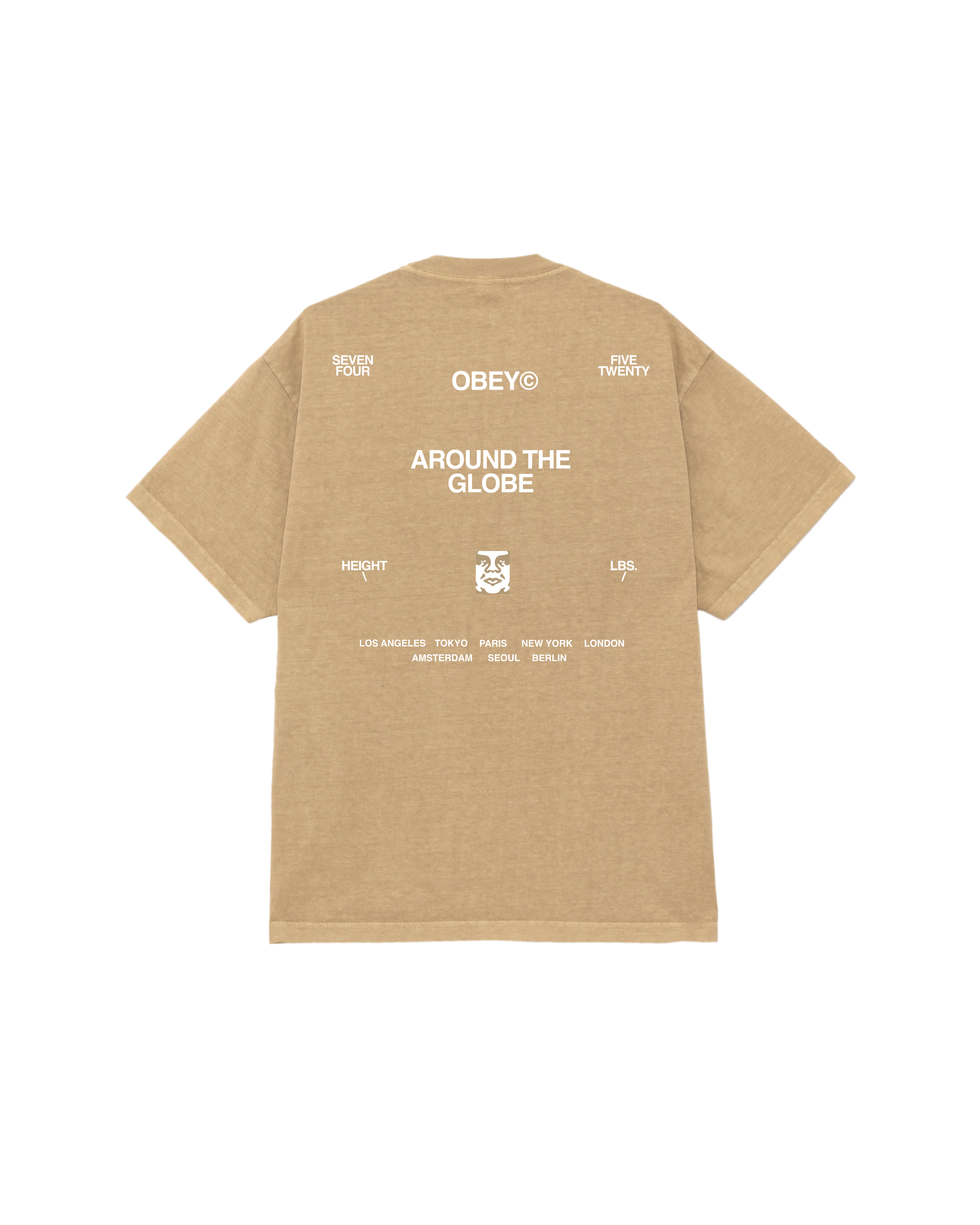 obey around the globe pigment t shirt pigment light khaki