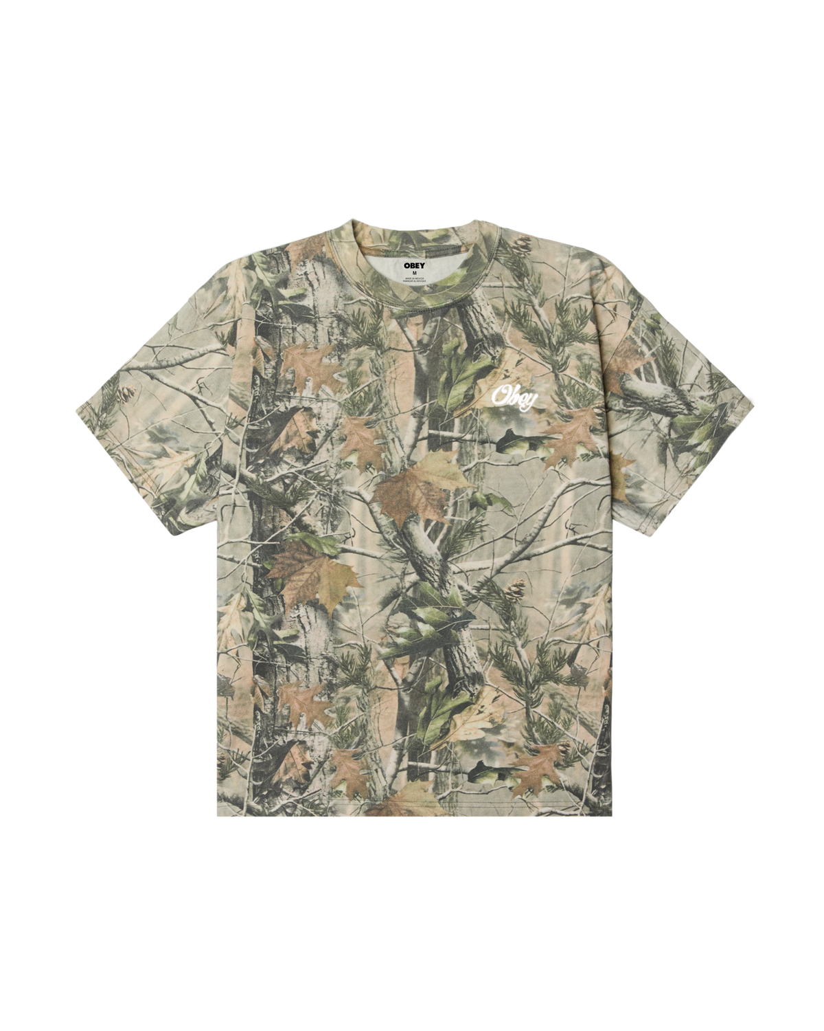 obey airbrushed rose heavyweight t-shirt leaf camo