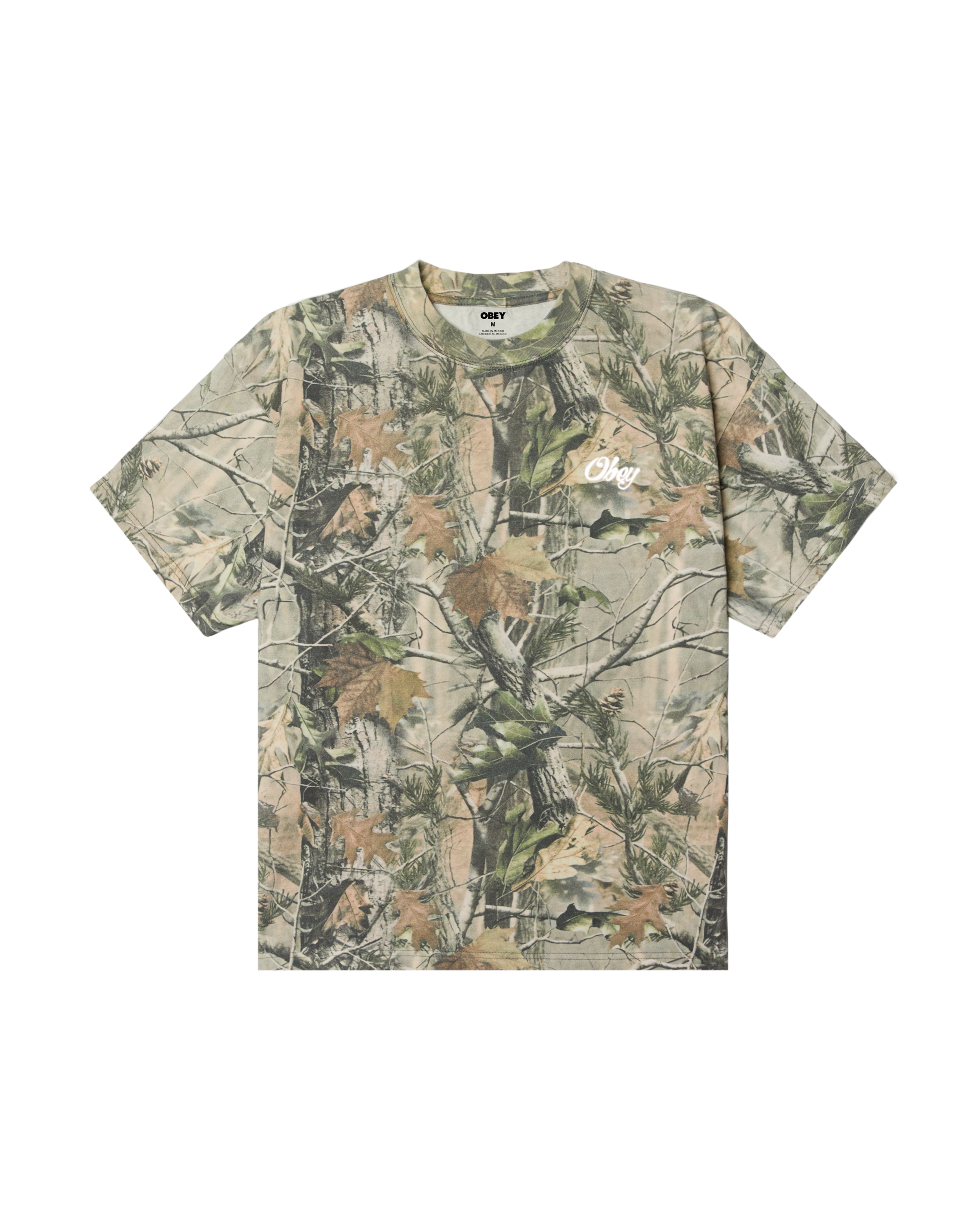 obey airbrushed rose heavyweight t-shirt leaf camo (zoomed)