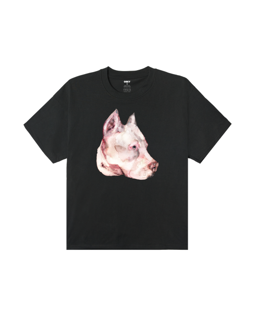 obey pit heavyweight t-shirt vintage black