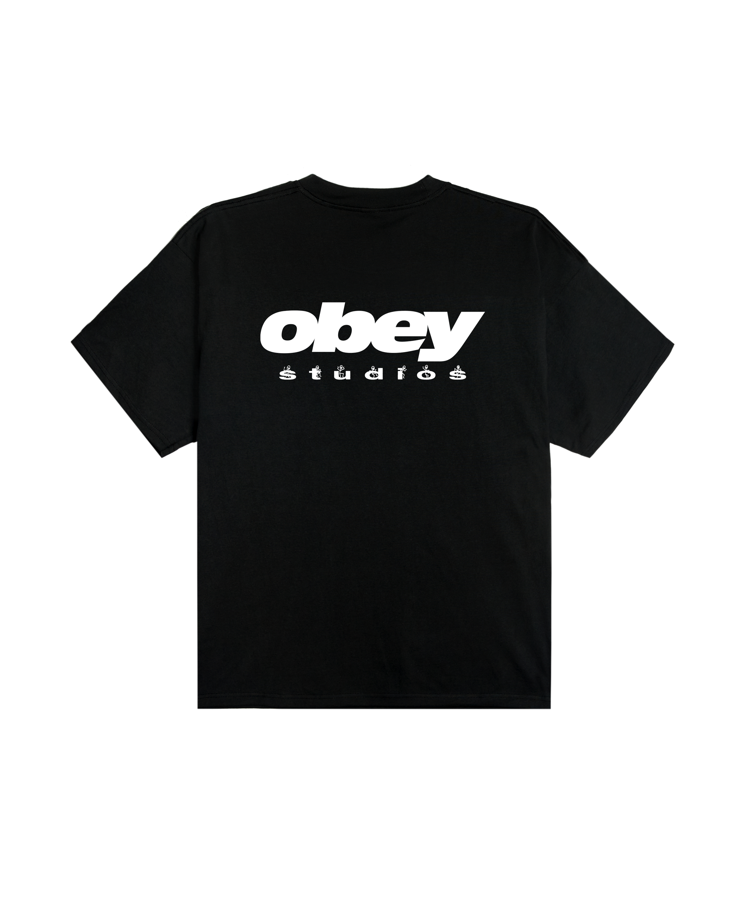 obey get up heavyweight t-shirt black (zoomed)