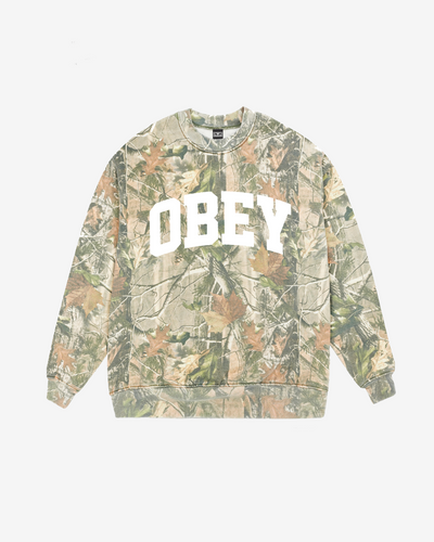 COLLEGIATE LEAF CAMO CREWNECK