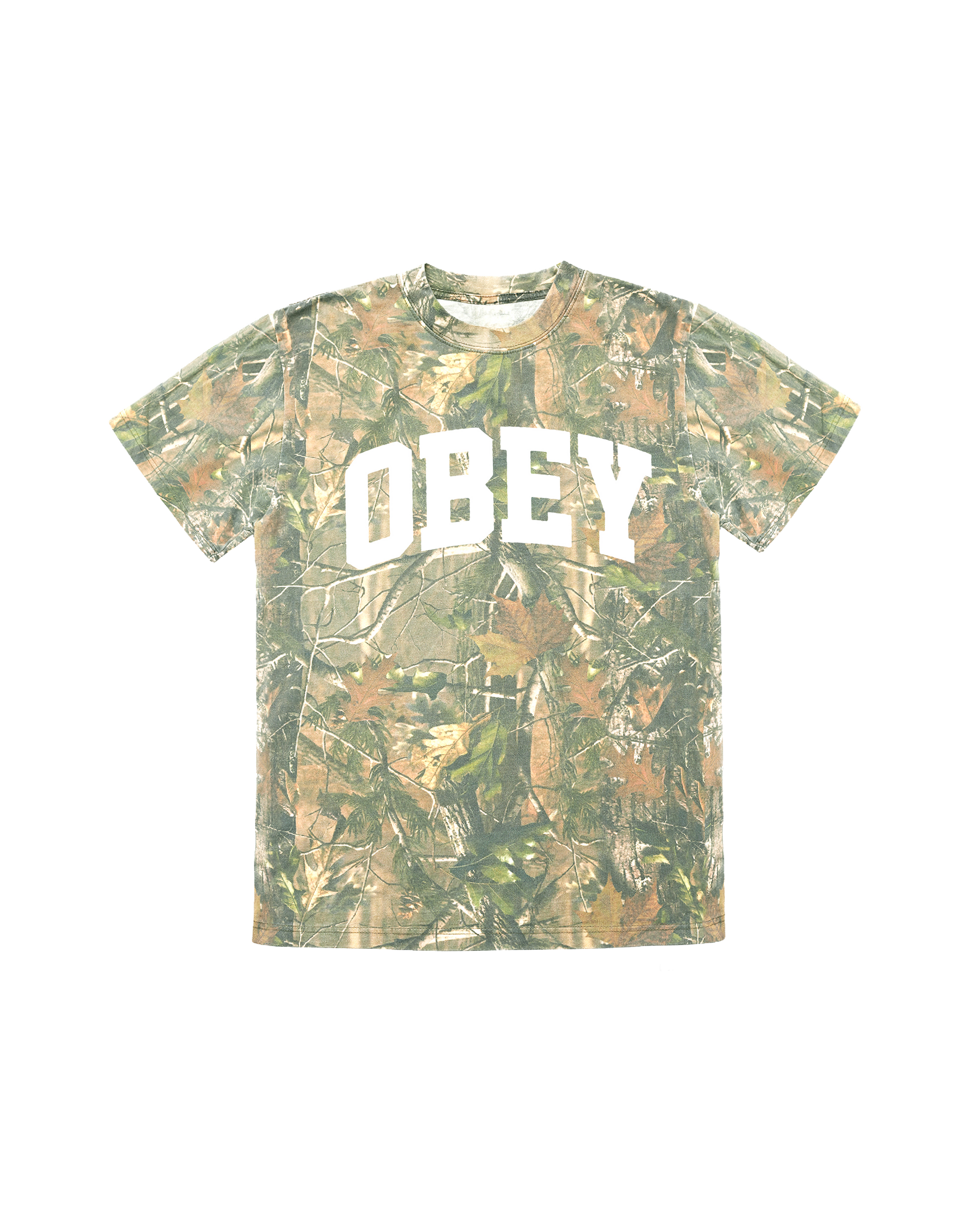 obey leaf collegiate heavyweight t shirt tree leaf camo